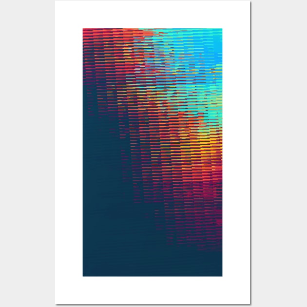 Evening Sun Glitch Contemporary Artwork Wall Art by DankFutura